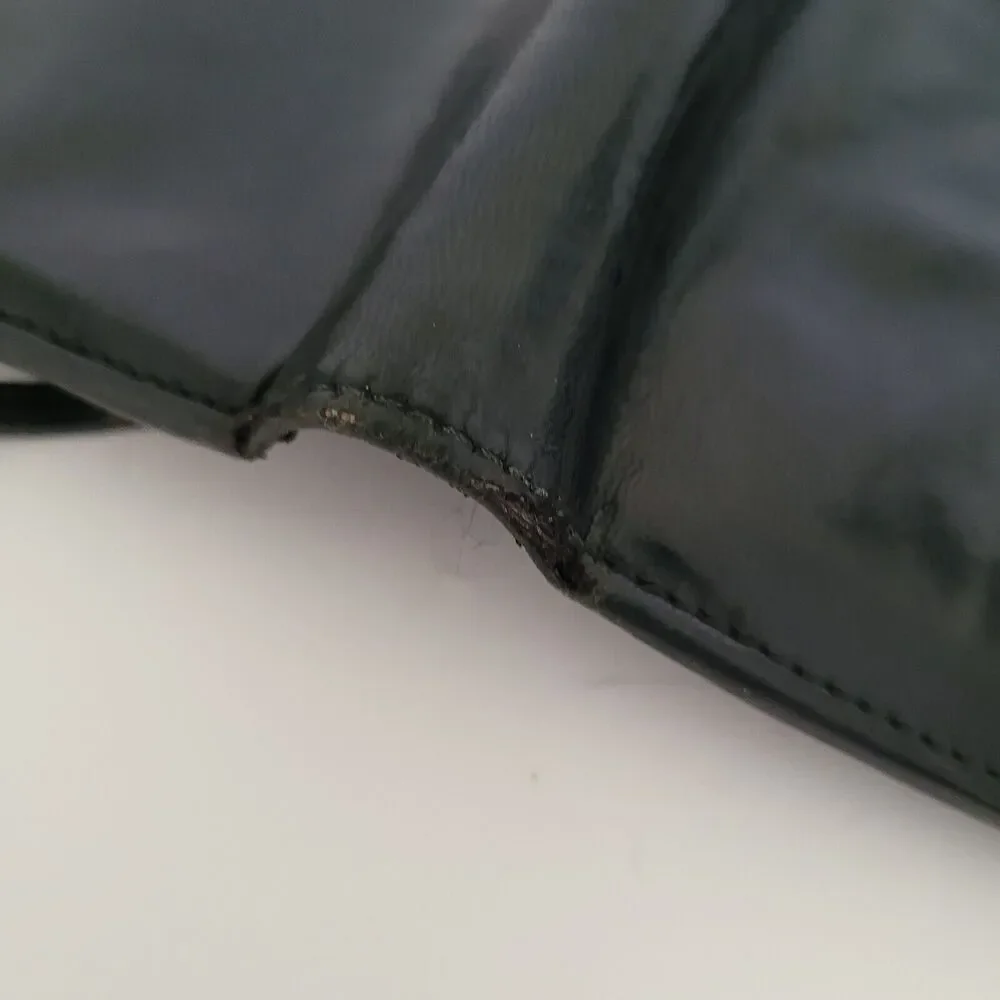 GUCCI Turnlock Leather Card Bill Wallet‎ Medium Monogram Tifold Black Unisex
